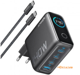 Anker Laptop Charger 140W, 4-Port, PD 3.1 with USB-C Cable Black (B2697GZ1)