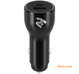 2E Dual USB Car Charger 36W USB-A/USB-C PD, QC Black (2E-ACR18PDQC-B)