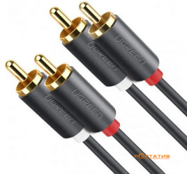 UGREEN AV104 2 RCA Male to 2 RCA Male Audio Cable 1m Black (30747)