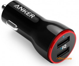 Anker PowerDrive 2 24W 2xUSB V3 Black (A2310G11)