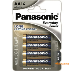 Батарейка Panasonic EVERYDAY POWER AA BLI 4 ALKALINE (LR6REE/4BP)