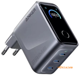 Anker GaN Prime Charger 160W PD, 3-Ports, Display Silver (A2687341)