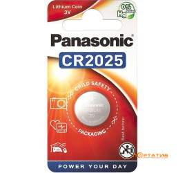 Батарейка Panasonic CR 2025 BLI 1 LITHIUM (CR-2025EL/1B)