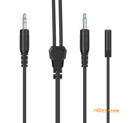 НАTOR 1м x2*3.5мм female to 3.5mm male (ACC412) Black