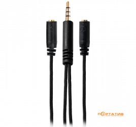НАTOR 0.2м x2*3.5мм female to 3.5mm male (ACC-214) Black
