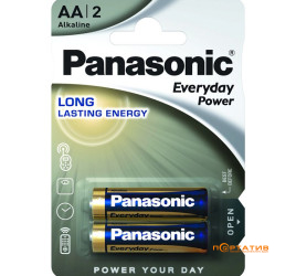 Батарейка Panasonic EVERYDAY POWER AA BLI 2 ALKALINE (LR6REE/2BR)