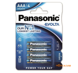 Батарейка Panasonic EVOLTA AAA BLI 4 ALKALINE (LR03EGE/4BP)