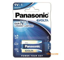 Батарейка Panasonic EVOLTA KRONA 6LR61 BLI 1 ALKALINE (6LR61EGE/1BP)