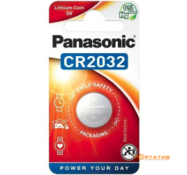 Батарейка Panasonic CR 2032 BLI 1 LITHIUM (CR-2032EL/1B)