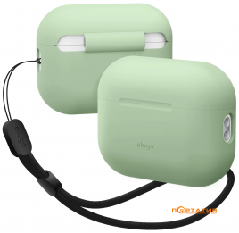 Elago Silicone Basic Case with Nylon Lanyard Pastel Green for Airpods Pro 2nd Gen (EAPP2SC-BA+ROSTR-