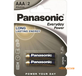 Батарейка Panasonic EVERYDAY POWER AAA BLI 2 ALKALINE (LR03REE/2BR)
