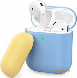 AHASTYLE Two Color Silicone Case for Apple AirPods Sky Blue/Yellow (AHA-01380-SSY)