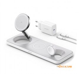 Anker MagGo 3-in-1 Wireless Charging Pad 15W Qi2 White (B25M1321)