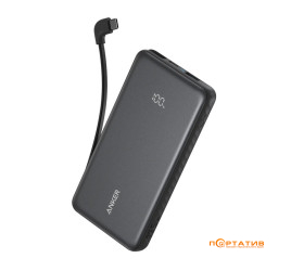 Anker 10000 mAh 22,5W PD Built-In USB-C Cable Black (A110DH11)