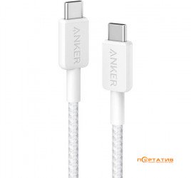 Anker 322 USB-C to USB-C - 0.9m Nylon White (A81F5H21/A81F5G21)
