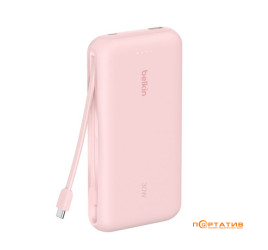 Belkin 20000mAh 30W PD Integrated USB-C Pink (BPB024HQPK)