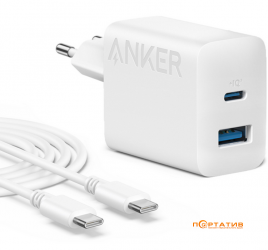 Anker PowerPort 312 - 20W USB-C + Cable White (B2348G21)