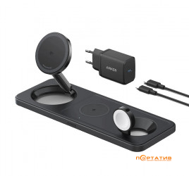 Anker MagGo 3-in-1 Wireless Charging Pad 15W Qi2 Black (B25M1311)