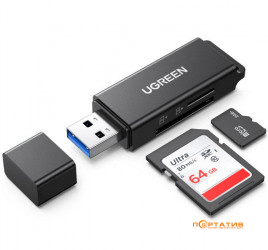 Ugreen CM104 USB 3.0 to TF + SD Dual Card Reader Black (40752)