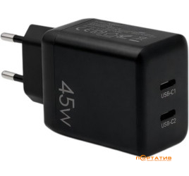 Cutana GaN 45W Dual Type-C Power Adapter Black