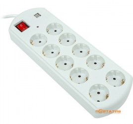 PowerPlant 5 м, 10 розеток, 10А, 2xUSB 2.1A (YS-N6065/5)