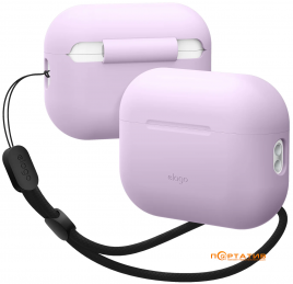 Elago Silicone Basic Case with Nylon Lanyard Lavender for Airpods Pro 2nd Gen (EAPP2SC-BA+ROSTR-LV)