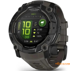 Garmin Instinct 3, 50mm, AMOLED, Black Bezel with Charcoal Band (010-03020-00)