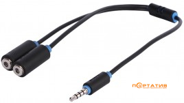 ProLink 3.5 mm Stereo Plug to 2 x 3.5 mm Stereo Sockets 0.3 м Cable (PB155-0030)