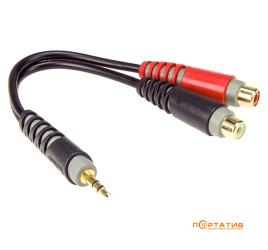Klotz Y-Cable black Mini Jack - 2x RCA-Socket 0,2m