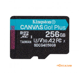 Kingston microSDXC 256GB C10 UHS-I U3 A2 V30 R200/W160MB/s + SD (SDCG4/256GB)
