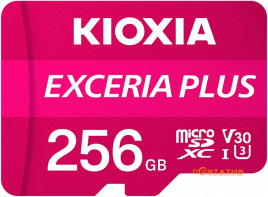 Kioxia microSDXC 256GB Class 10 UHS-I U3 V30 Exceria Plus + SD Adapter (LMPL1M256GG2)