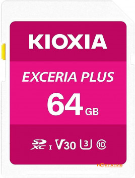 Kioxia SDHC Card 64GB Exceria Plus Class 10 U3 V30 (LNPL1M064GG4)