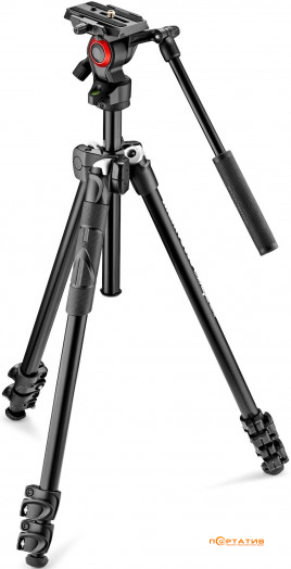 Manfrotto 290 Light Aluminium Tripod w Befree Live Fluid Video Head Kit (MK290LTA3-V)