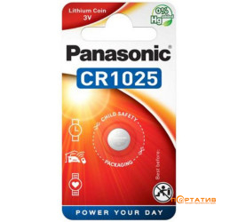 Батарейка Panasonic CR 1025 BLI 1 LITHIUM (CR-1025EL/1B)