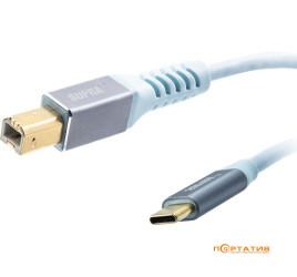 Supra USB 2.0 C-B Blue 1m