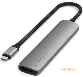 Satechi 6-in-1 USB-C Slim Multiport 4K Space Grey (ST-P6SM)