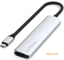 Satechi 6-in-1 USB-C Slim Multiport 4K Silver (ST-P6SS)