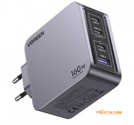 UGREEN X763 Nexode Pro 160W 3xType-C PD, 1xUSB-A GaN Charger Gray (25877)