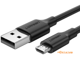 UGREEN US289 USB 2.0 to Micro USB Cable Nickel Plating 2A 1.5m Black (60137)