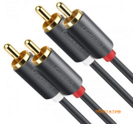 UGREEN AV104 2 RCA Male to 2 RCA Male Audio Cable 1.5m Black (10517)