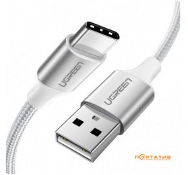 UGREEN US288 USB-A - Type-C Cable Aluminum Braid 2 m White (60133)