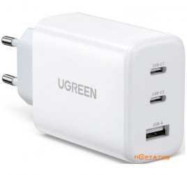 UGREEN CD275 65W 2xUSB-C PD, USB-A Fast Charger White (90496)