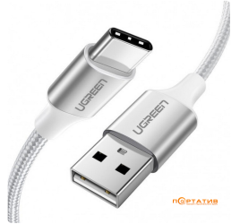 UGREEN US288 USB-A - Type-C Cable Aluminum Braid 1.5 m White (60132)