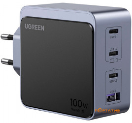 UGREEN X565 Nexode 100W 3xType-C PD, 1xUSB-A GaN Charger Grey (35043)