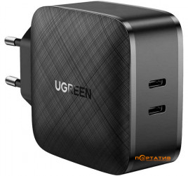 UGREEN CD216 66W 2xType-C PD Wall Charger Black (70867)