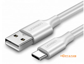 UGREEN US287 USB 2.0 to USB Type-C Cable Nickel Plating 3A 2m White (60123)