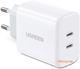 UGREEN CD243 40W PD 2xUSB Type-C Fast Charger White (10343)
