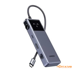 Ugreen CM888 7-in-1 USB-C to 3xUSB, 1xUSB-C, HDMI, RJ-45, PD 100W Gray (45155)