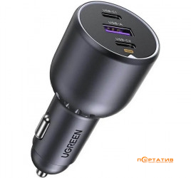 UGREEN Car Charger EC705 130W 2xUSB-C, 1xUSB-A Gray (35025)