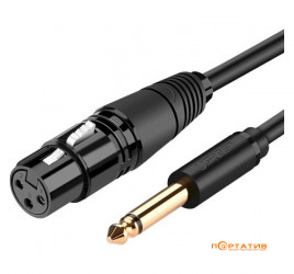 UGREEN AV131 6.35 Male to XLR Female Cable 2m Black (20719)